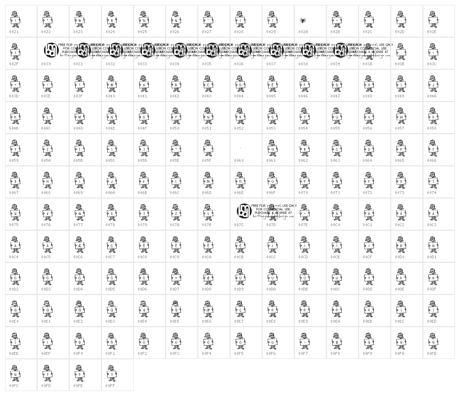 Spooky*Mummy*Letters Character Map
