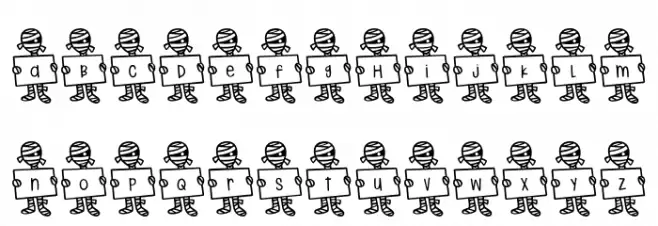 Spooky*Mummy*Letters Caratteri MINUSCOLO