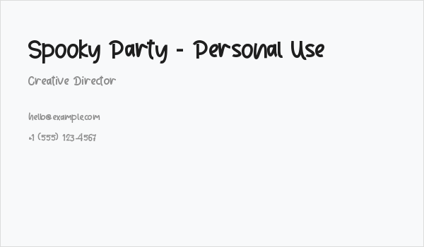 Spooky Party - Personal Use Business Card