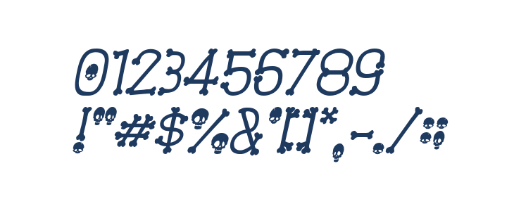 Spooky Skeleton Italic Other Characters