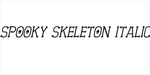 Spooky Skeleton Italic Logo