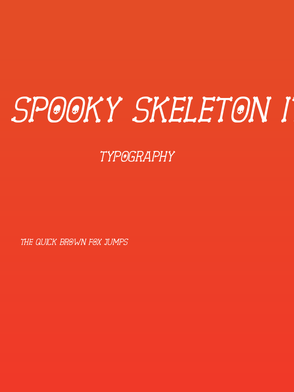 Spooky Skeleton Italic Poster
