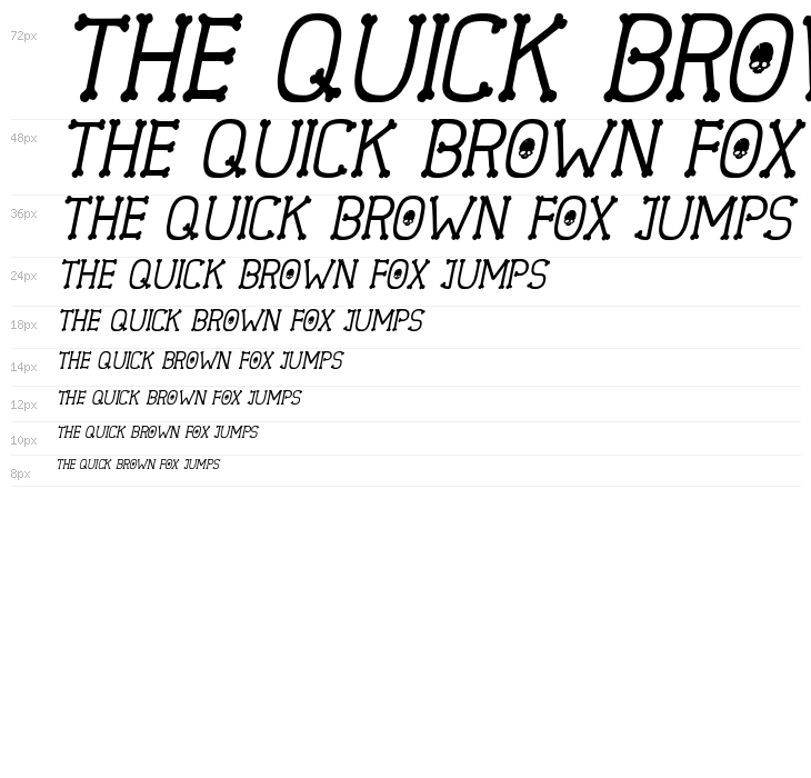 Spooky Skeleton Italic Waterfall