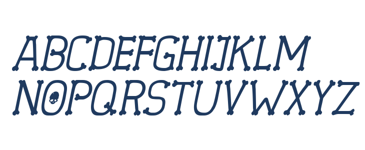Spooky Skeleton Italic Lowercase