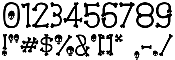Spooky Skeleton Font OTHER CHARS