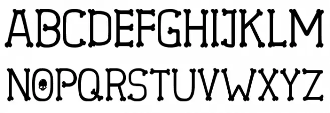 Spooky Skeleton Schriftart Groß