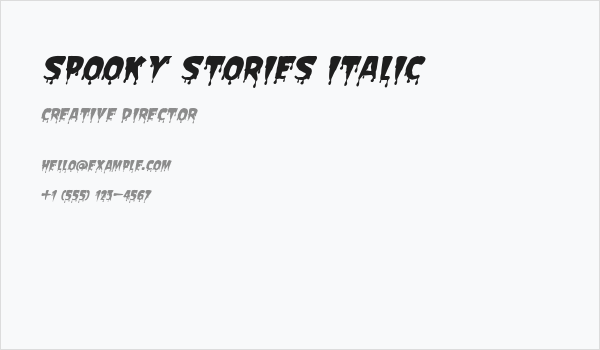 Spooky Stories Italic Business Card