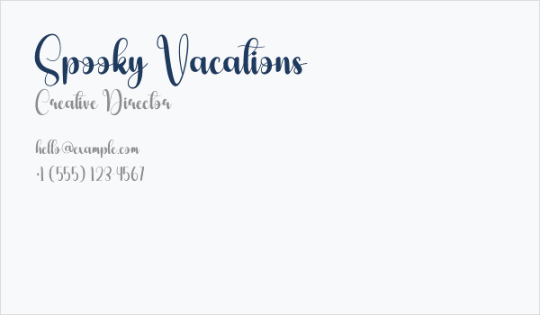 Spooky Vacations Business Card