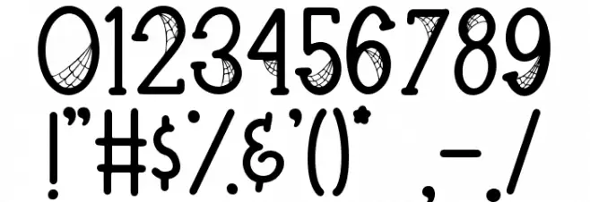 Spooky Webbie Font OTHER CHARS