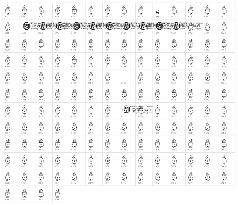 Spooky*Witch*Letters Character Map