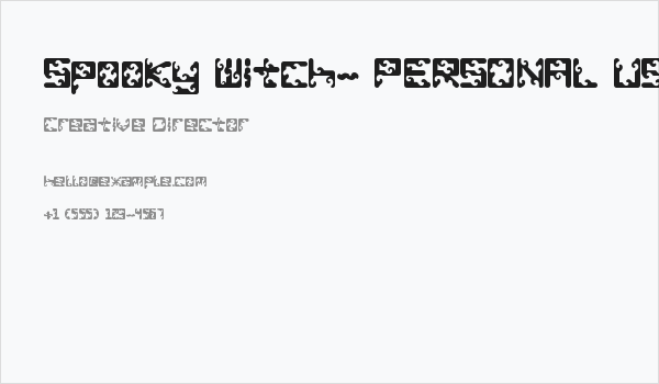 Spooky Witch- PERSONAL USE Business Card