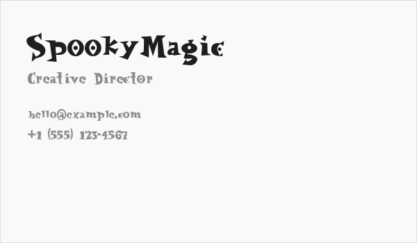 SpookyMagic Business Card