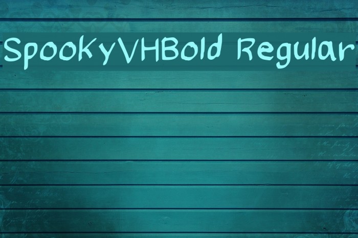 SpookyVHBold Regular Font examples
