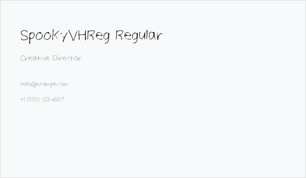 SpookyVHReg Regular Business Card