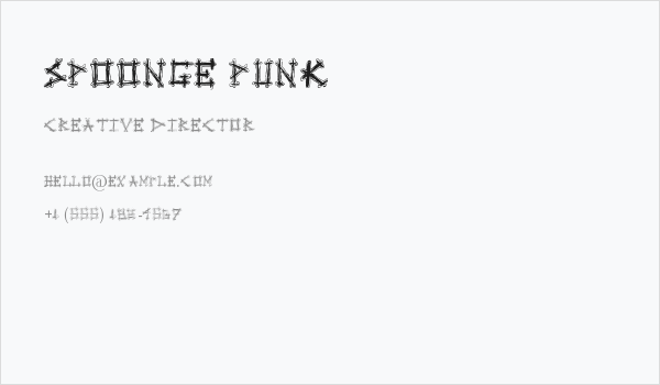 Spoonge Punk Business Card