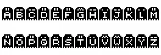 Spoopy Ghost Pixels Caratteri MAIUSCOLE