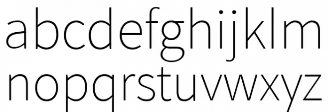 SpoqaHanSans-Thin Font LOWERCASE