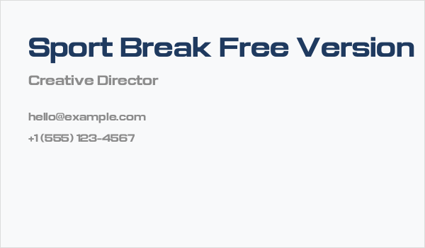 Sport Break Free Version Business Card