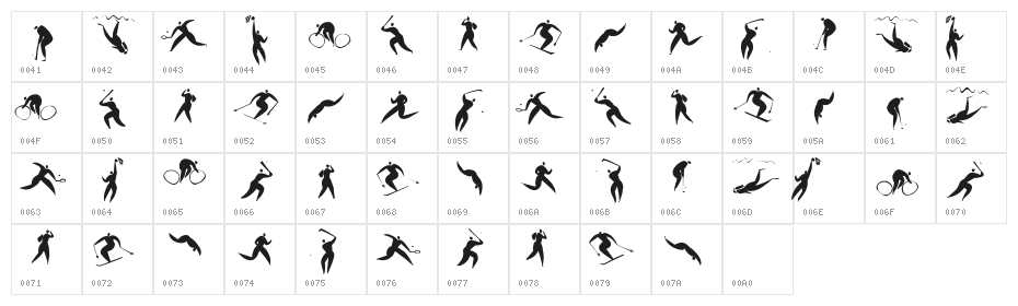 SportSatyre Medium Character Map