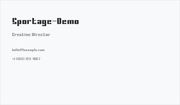 Sportage-Demo Business Card