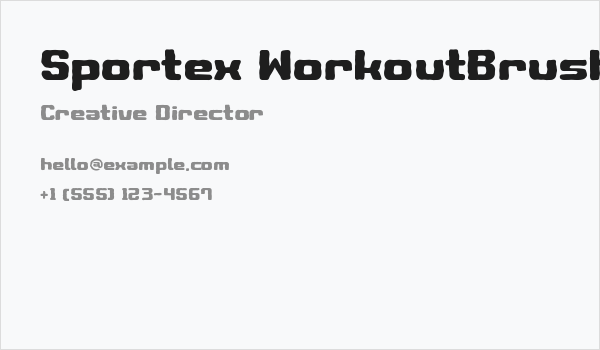 Sportex WorkoutBrush Business Card