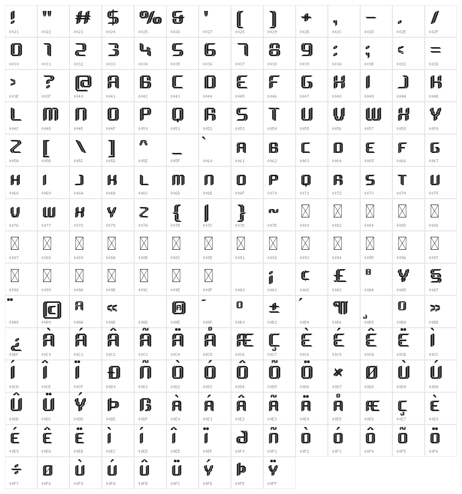 Sportive Regular Character Map