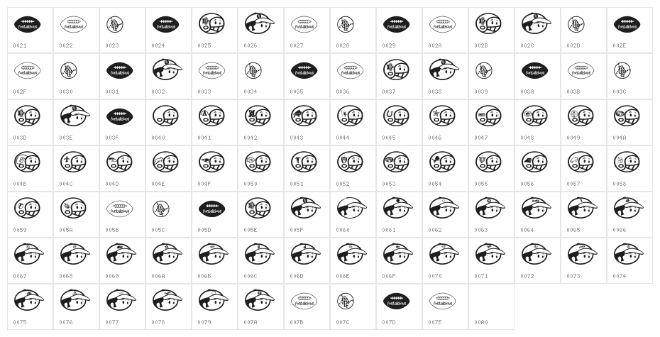Sporto Character Map