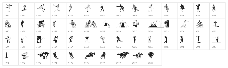 Sports 1 Character Map