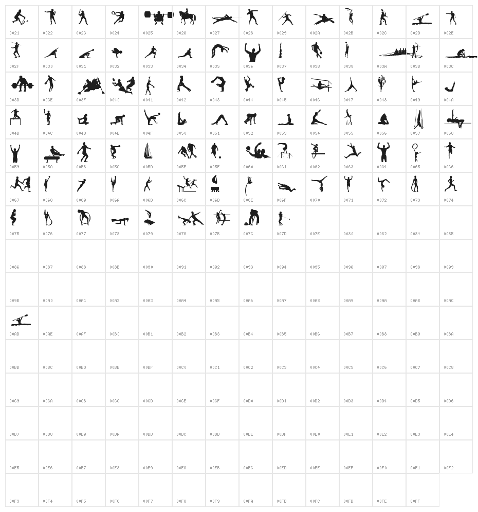 Sports tfb Character Map
