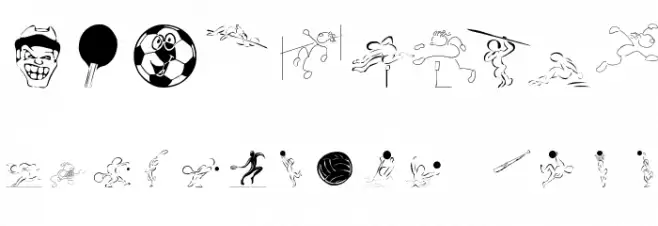 SportsCartoons Font OTHER CHARS