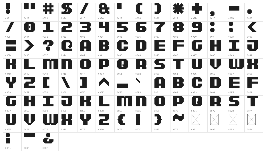 Sportsball Regular Character Map