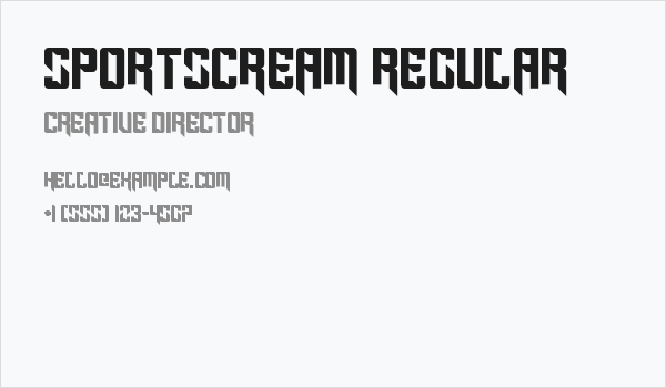 Sportscream Regular Business Card