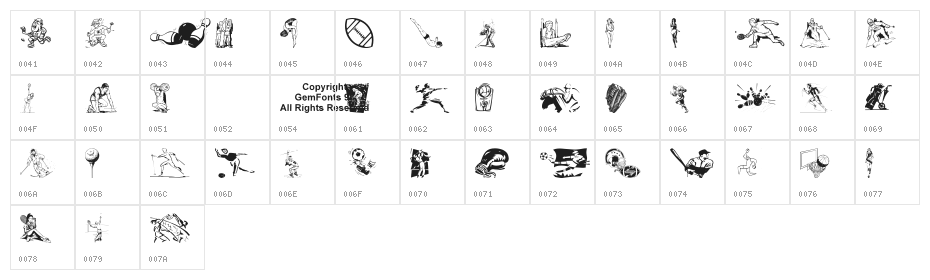 Sportzs Character Map