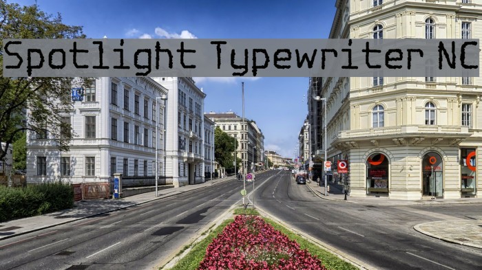 Spotlight Typewriter NC Font examples