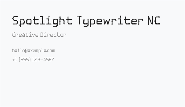 Spotlight Typewriter NC Business Card