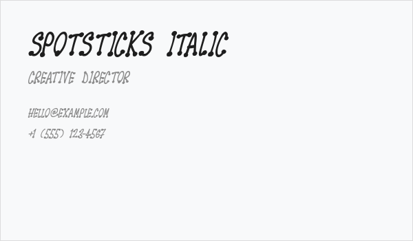 Spotsticks Italic Business Card