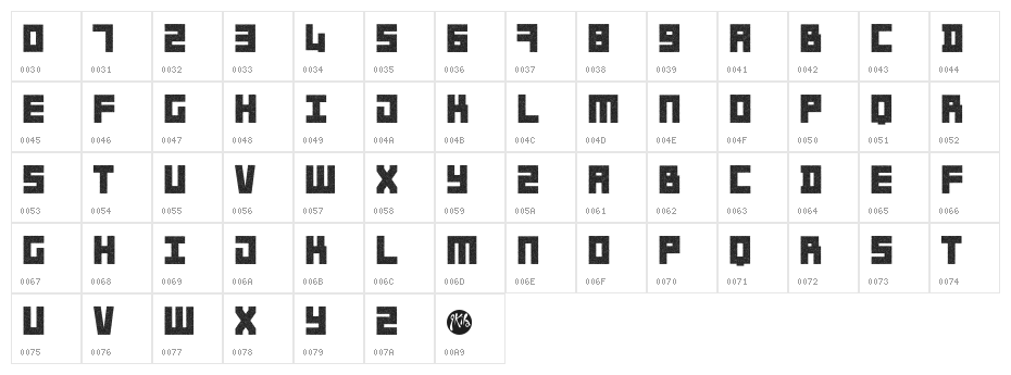 Spoutnik Character Map