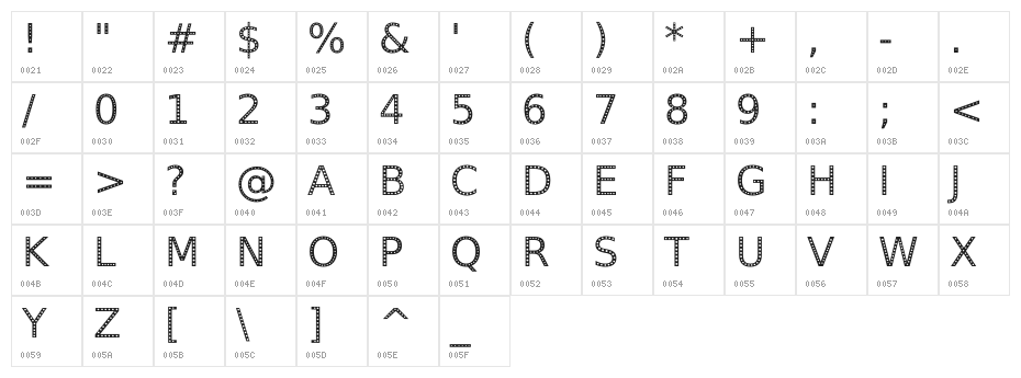 Spranq eco sans Character Map