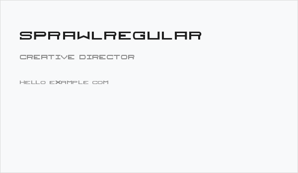 SprawlRegular Business Card