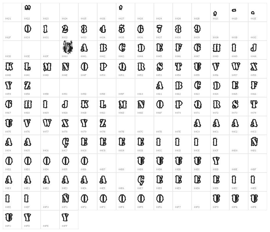 Spray Army Division Character Map