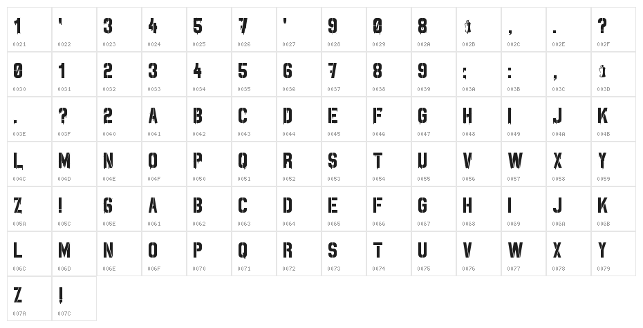 Spray.ME Regular Character Map