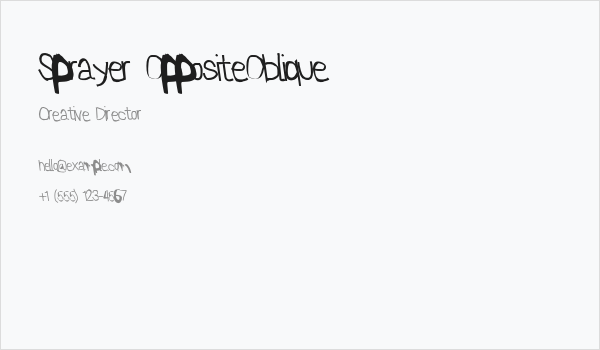 Sprayer OppositeOblique Business Card