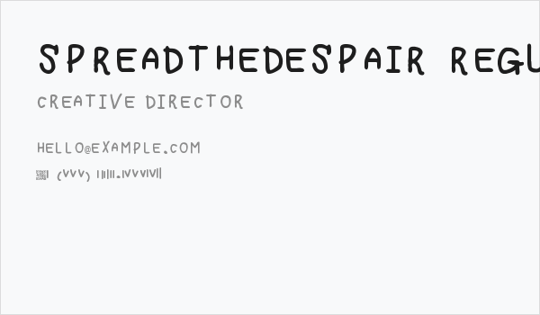 Spreadthedespair Regular Fonty Business Card