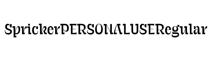 Spricker PERSONAL USE Regular  font caratteri gratis