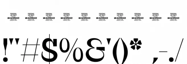 Spricker PERSONAL USE Regular Font OTHER CHARS