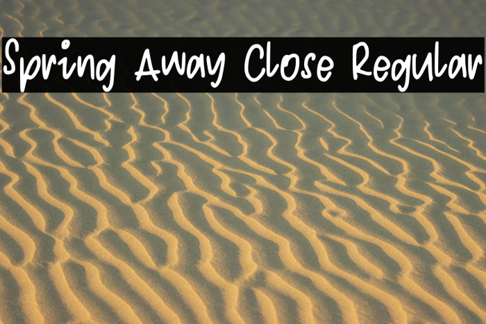 Spring Away Close Regular Font examples