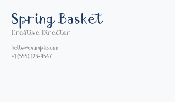 Spring Basket Business Card