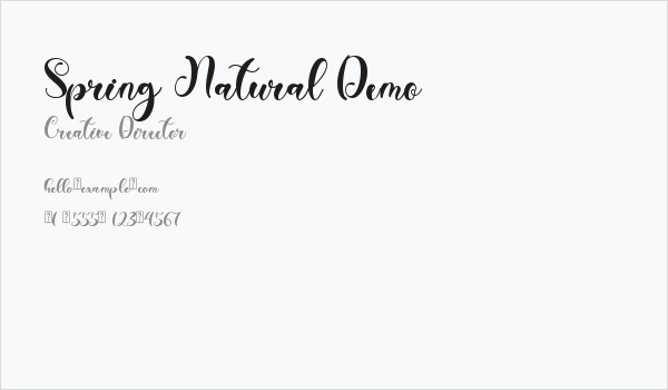 Spring Natural Demo Business Card