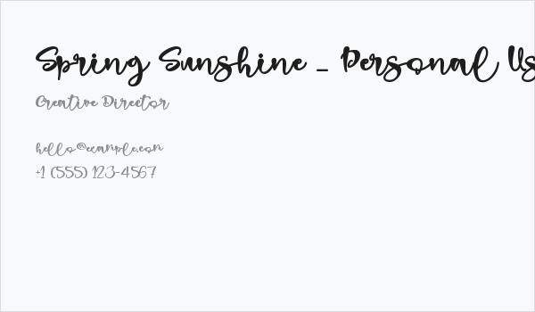 Spring Sunshine _ Personal Use Business Card