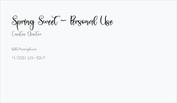 Spring Sweet - Personal Use Business Card